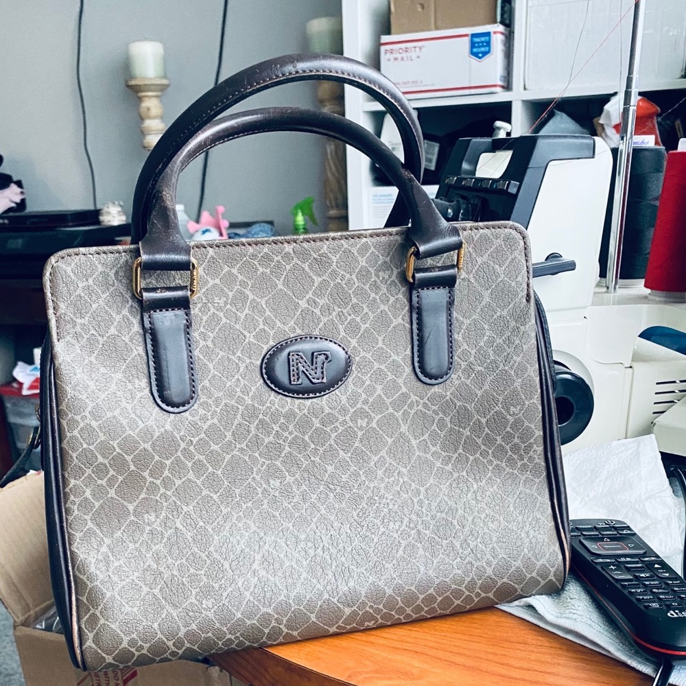 Authentic Nina Ricci Bag Maroquinerie Giraffe Pattern